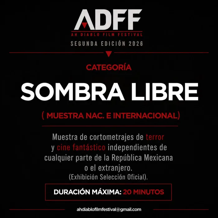 Cartel de la categoría Sombra Libre. Información transcrita en este panel.